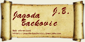 Jagoda Backović vizit kartica